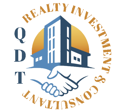 Logo of QDT Realty Investment & Consultant, symbolizing expertise in real estate investment, consulting, and maximizing client returns through tailored services and industry knowledge.